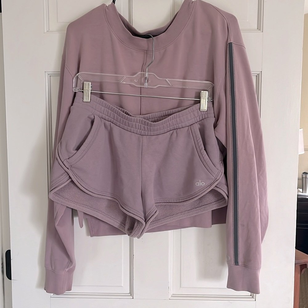 Alo Yoga Dusty Rose Lounge Set Sz Small